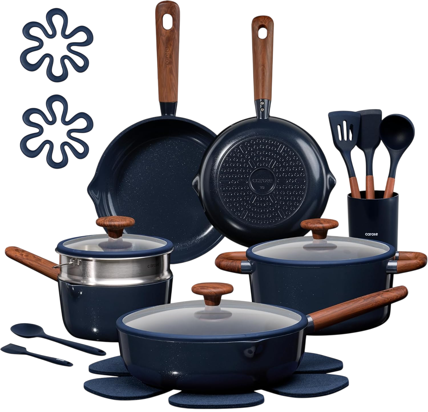 21Pcs Cookware Set Nonstick Pots and Pans Set by Carote
